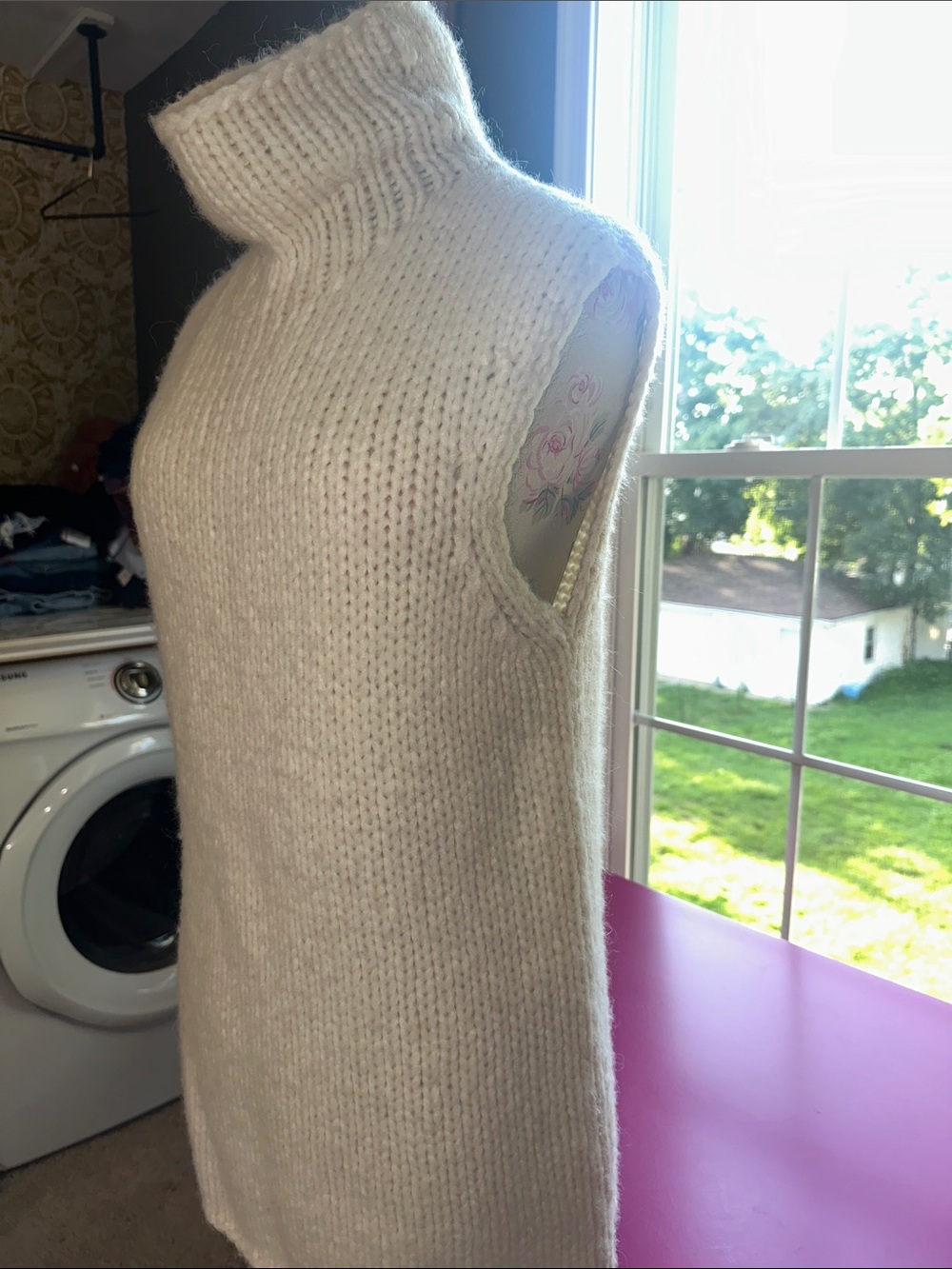 Theory Cream Turtleneck Knit Sweater